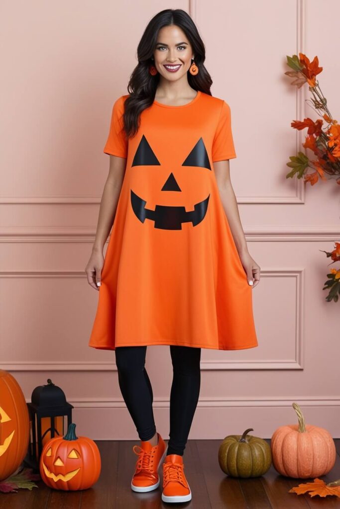 Classic Pumpkin A-Line Dress