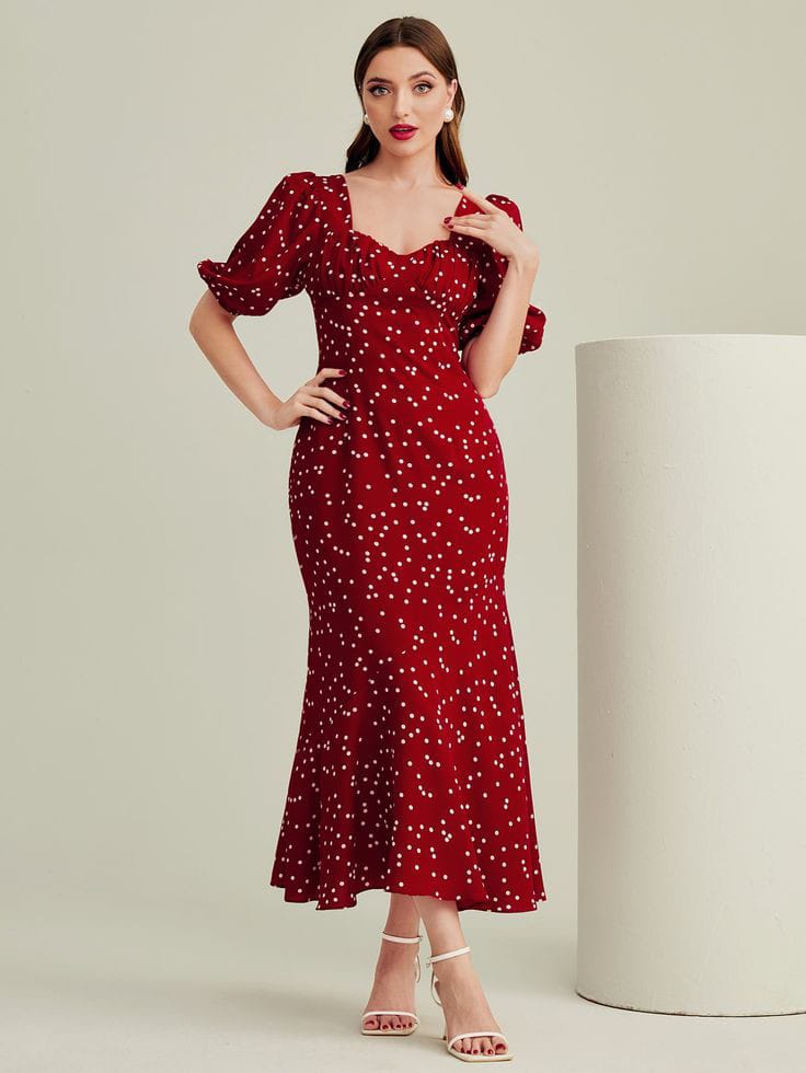 Bold Red Polka Dot Dresses