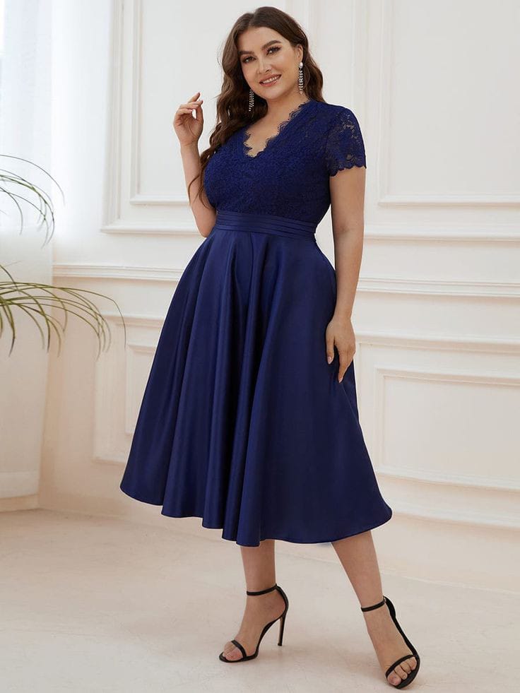  Elegant Tea-Length Plus-Size Dresses