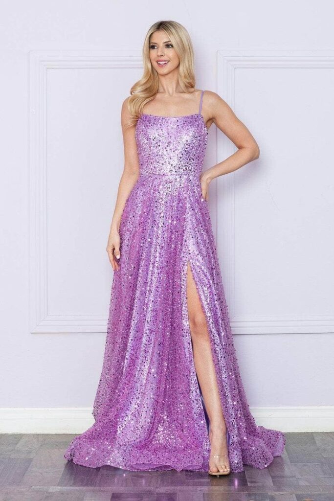 Lavender Sequin Midi Dress: Soft and Dreamy