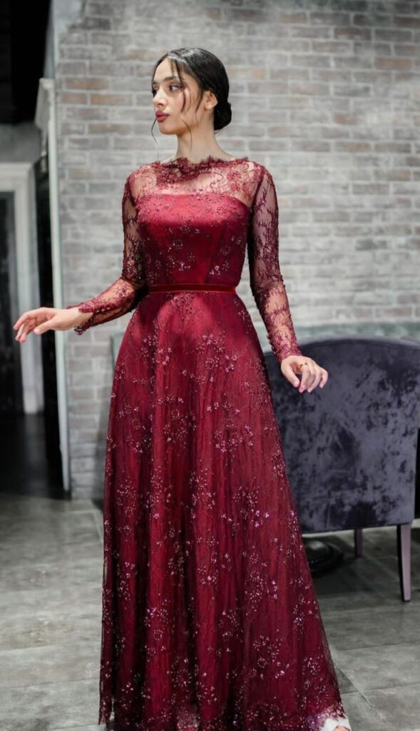 Rich Elegance: Maroon Dress