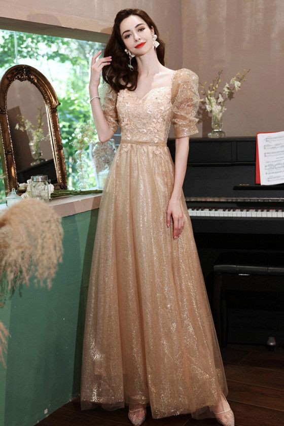 Teen Wedding Princess Sleeves Dress