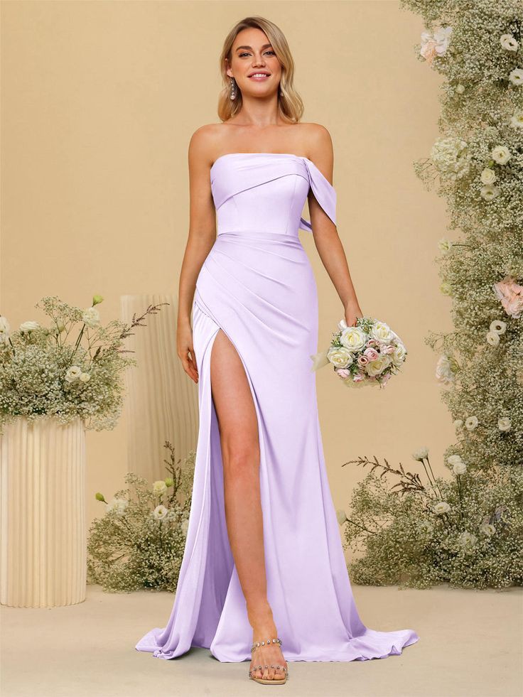 Glamorous Satin Empire Waist Bridesmaid Dresses