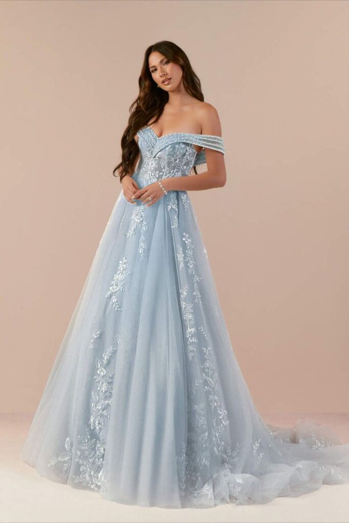 Wedding Baby Blue Ball Gown