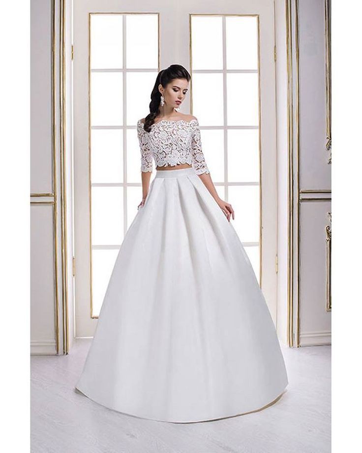 White Wedding Two-Piece Dress