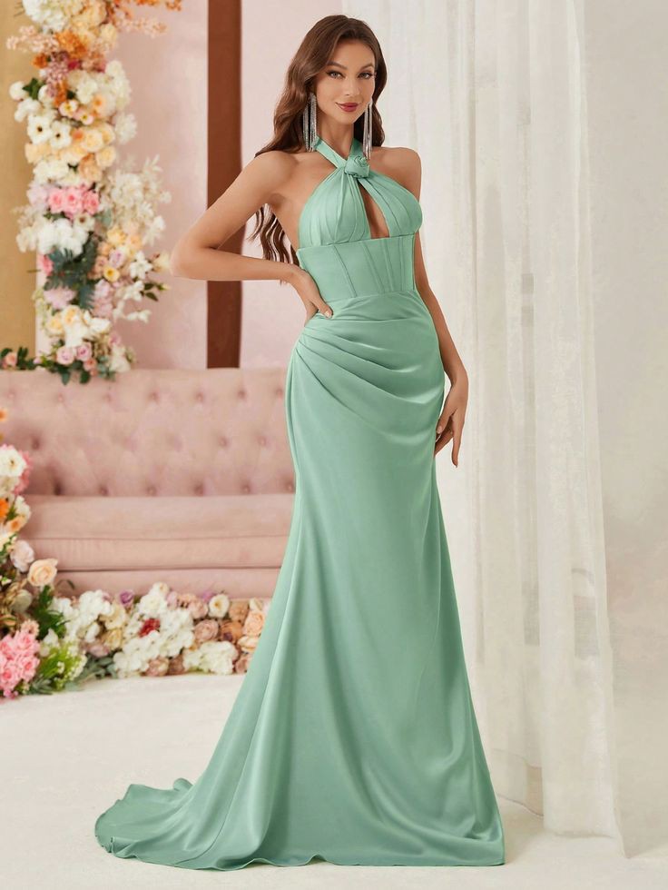 Elegant Satin Fishtail Bridesmaid Dresses