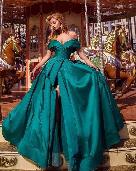 Wedding Teal Blue Ball Gown