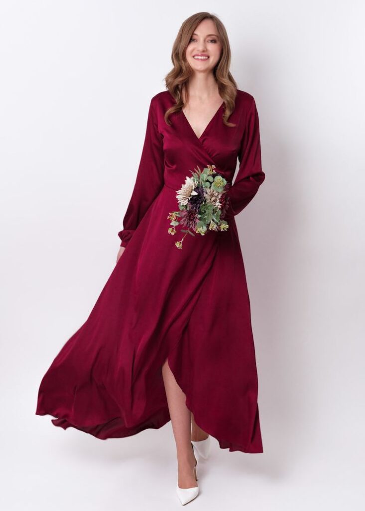 Warm Sophistication: Burgundy Dress