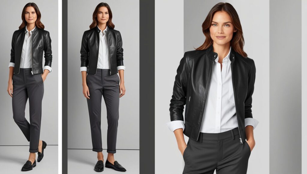 Style a Leather Moto Jacket for a Smart-Casual Look