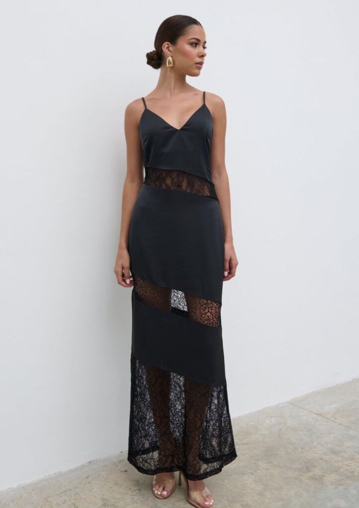 Lace-Trimmed Slip Dress