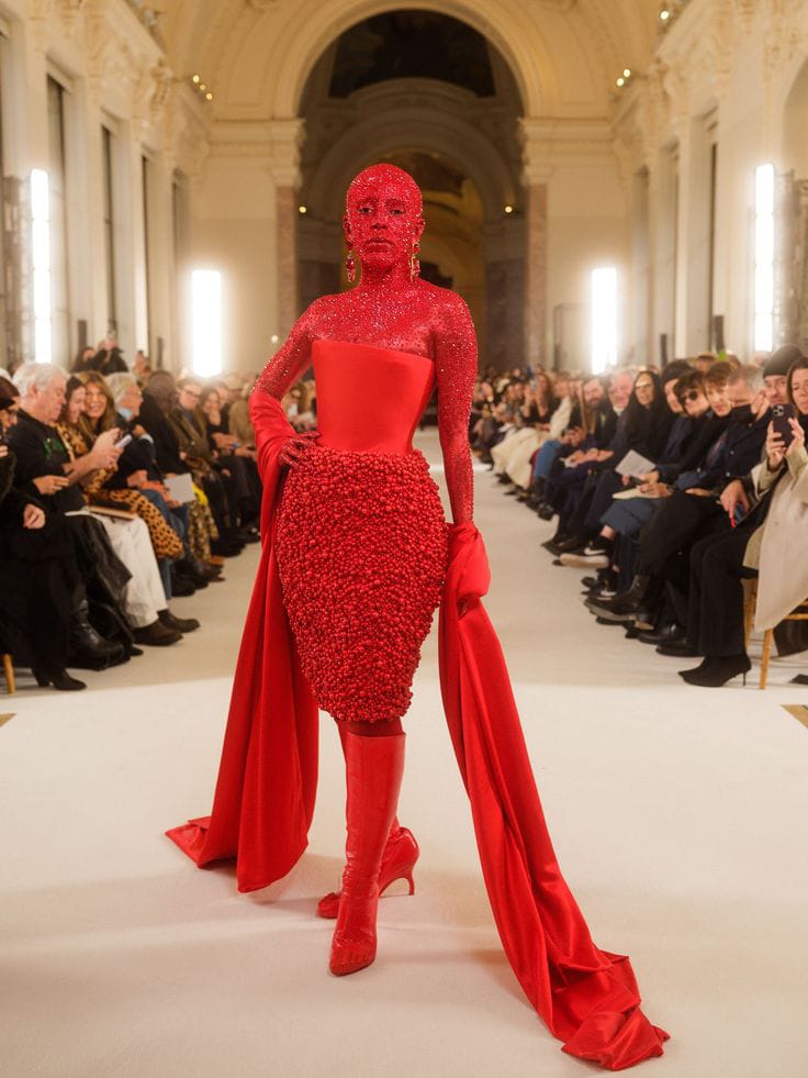 1. Doja Cat’s Couture Red Look at Paris Fashion Week