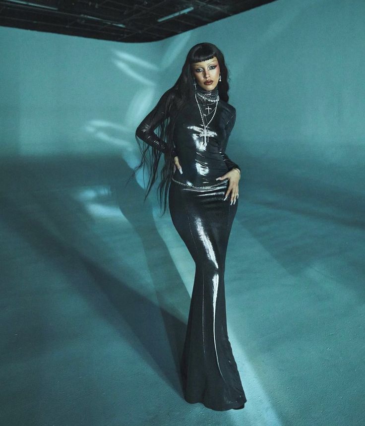 6. Gothic Glam in Leather and Lace