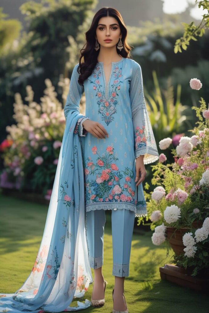 1. Pastel Garden (3-Piece Unstitched)